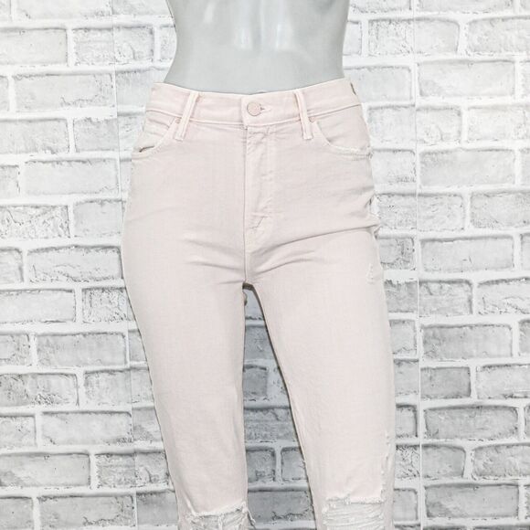 MOTHER Superior Denim High Waisted Rascal Ankle Jeans Soft Pink sz 25 - Picture 11 of 15